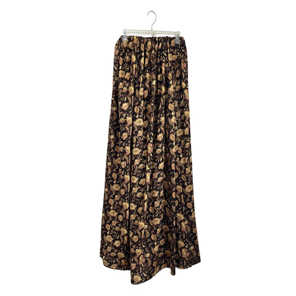 Matteau Strapless Midi Dress Linen Abstract Print Pockets Resort Minimalist 2 - Picture 3 of 9